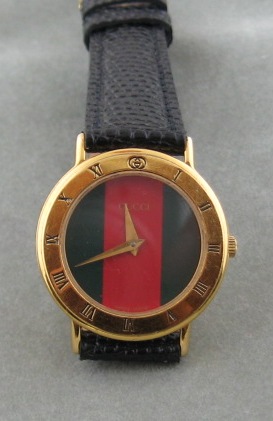 Ladies Vintage Gucci Watch Green & Red Dial Swss Leather Band 3000.2.L ...